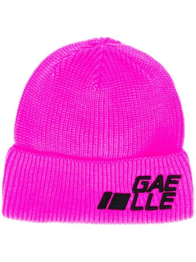 Shop Gaëlle Bonheur Logo Embroidered Beanie Hat In Pink