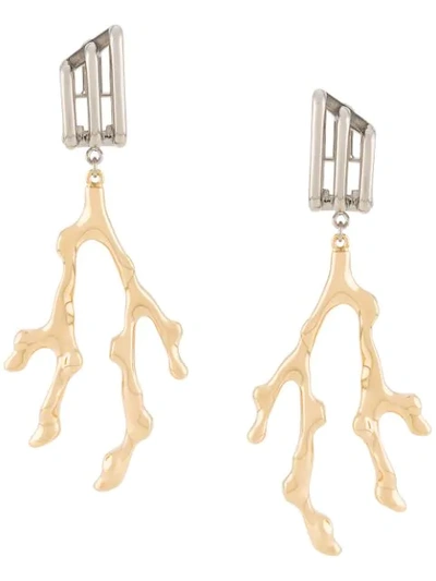 Shop Chloé Antler Earrings In Gold