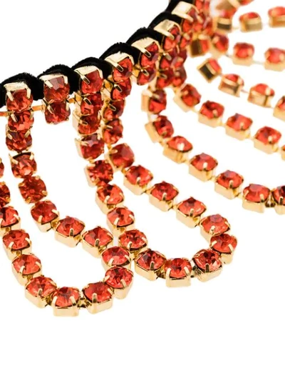 Shop Area Embellished Fringe Choker Necklace In Orange