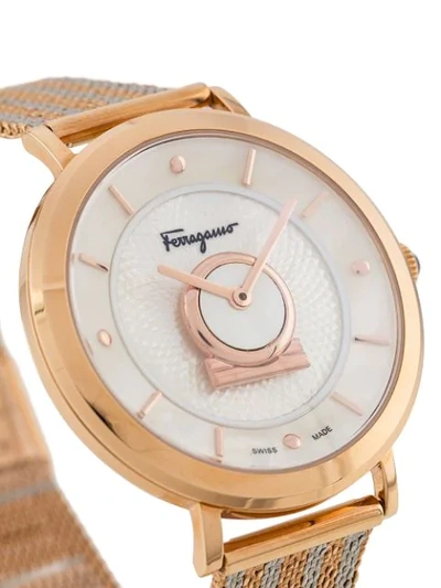 Shop Ferragamo Minuetto 36mm Watch In Gold