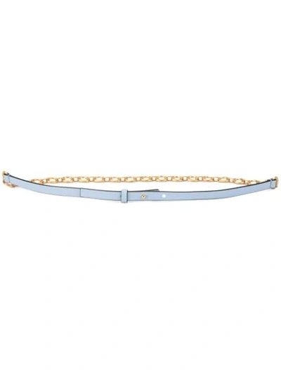 Shop Marni Link Chain Slim Belt In Blue