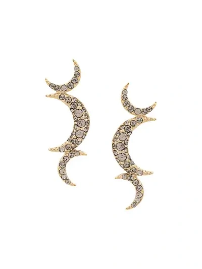 Shop Isabel Marant Embellished Triple Crescent Earrings - Gold
