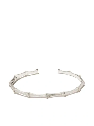 Shop Annoushka 18kt White Gold Dream Catcher Bamboo Diamond Cuff In 18ct White Gold