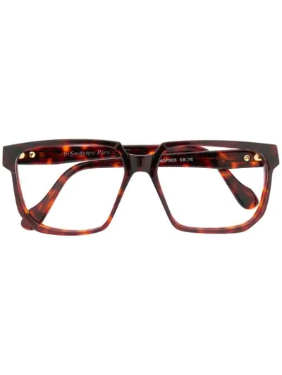 Pre-owned Saint Laurent 1990s Square Glasses In Brown