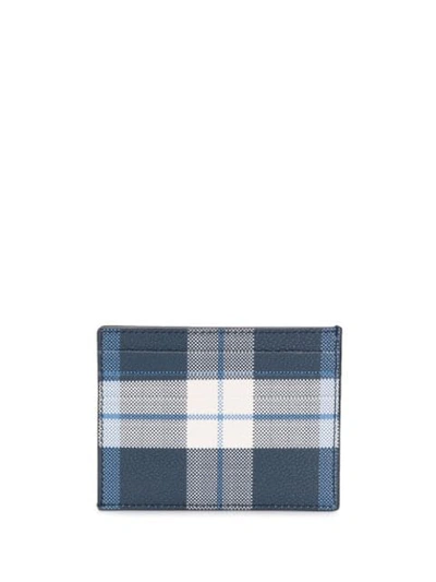 Shop Thom Browne Gun Check Tartan Note Cardholder In 460 Medium Blue