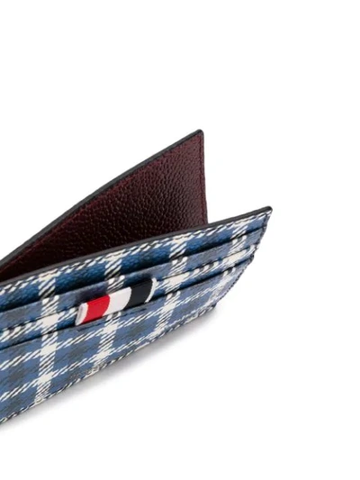 Shop Thom Browne Gun Check Tartan Note Cardholder In 460 Medium Blue