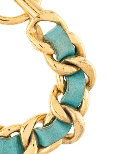 Pre-owned Chanel Gold Chain Leather Bracelet