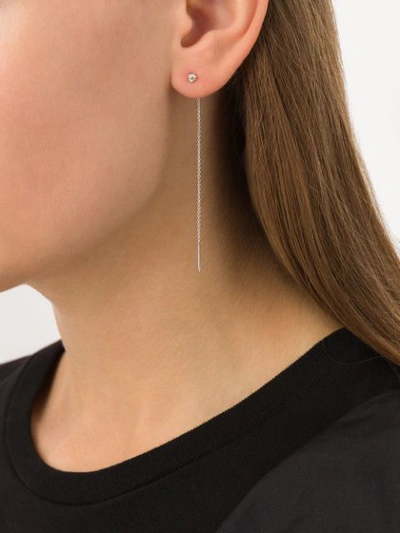 Shop White Bird 18kt White Gold Single Rachel Chain Earring