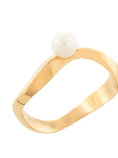 Shop Niomo Sahara Pearl-embellished Ring In Gold