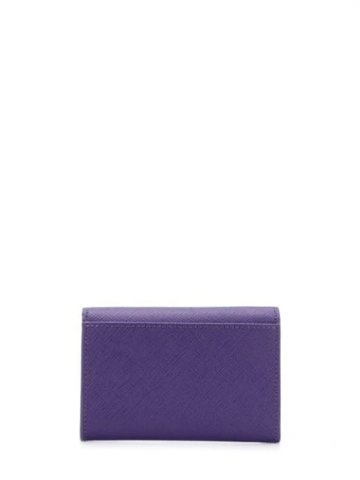 Shop Lancaster Compact Logo Wallet In Purple