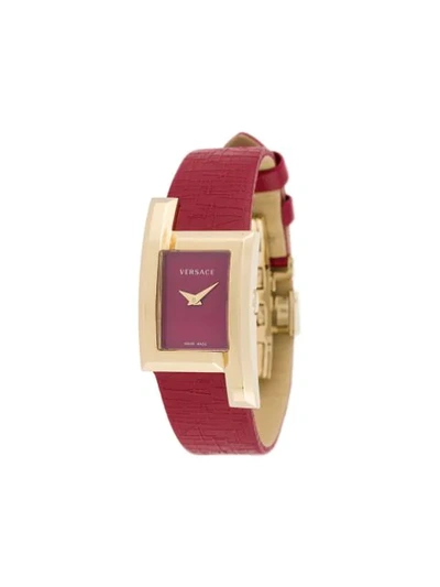 Shop Versace Greca Icon Watch In Red