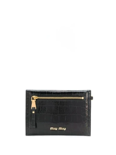 Shop Miu Miu Chain Strap Wallet In F0wg3