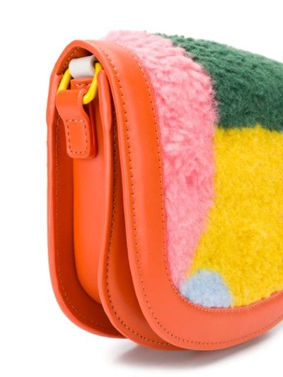 Shop Stella Mccartney Faux Fur Shoulder Bag In Orange