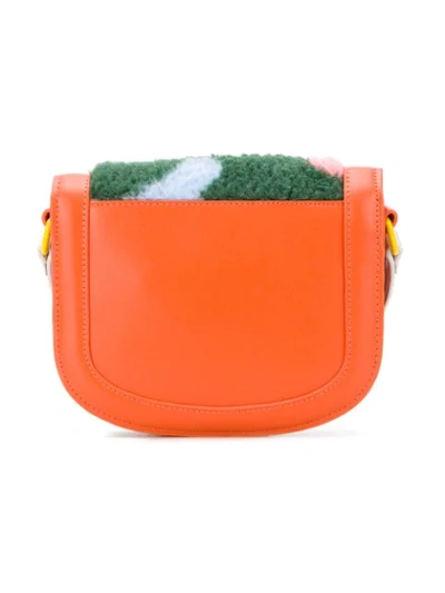 Shop Stella Mccartney Faux Fur Shoulder Bag In Orange