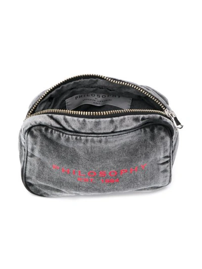 Shop Philosophy Di Lorenzo Serafini Logo Print Shoulder Bag In Grey