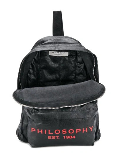 Shop Philosophy Di Lorenzo Serafini Logo Print Backpack In Black