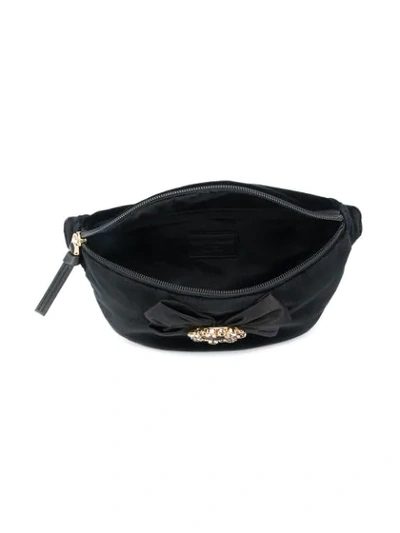 Shop Dolce & Gabbana Embellished Bow Belt Bag In Black