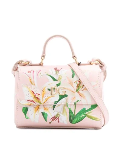 Shop Dolce & Gabbana Floral Print Shoulder Bag In Pink