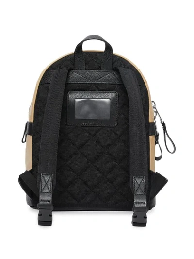 Shop Burberry Logo Detail Icon Stripe Nylon Backpack In Neutrals