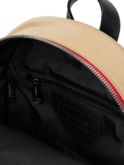 Shop Burberry Logo Detail Icon Stripe Nylon Backpack In Neutrals