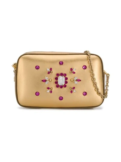 Shop Dolce & Gabbana Embellished Shoulder Bag In Gold