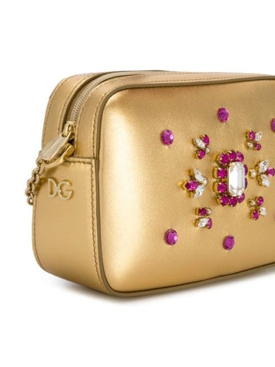 Shop Dolce & Gabbana Embellished Shoulder Bag In Gold