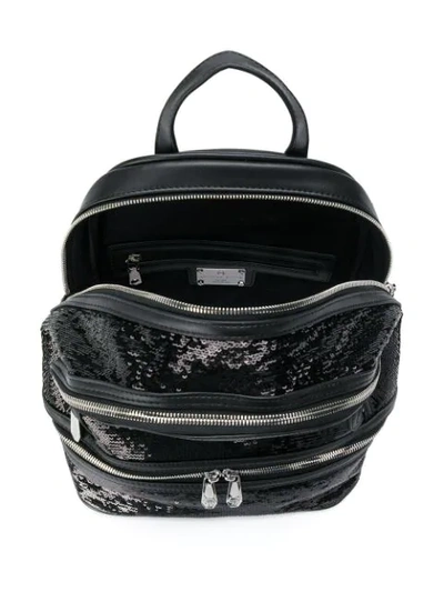 Shop Philipp Plein Junior Sequin Logo Backpack In Black