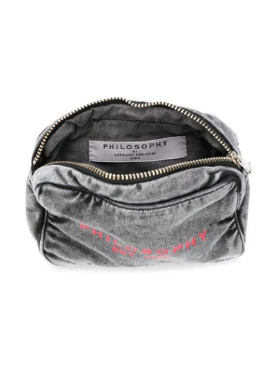 Shop Philosophy Di Lorenzo Serafini Printed Logo Belt Bag In Grey