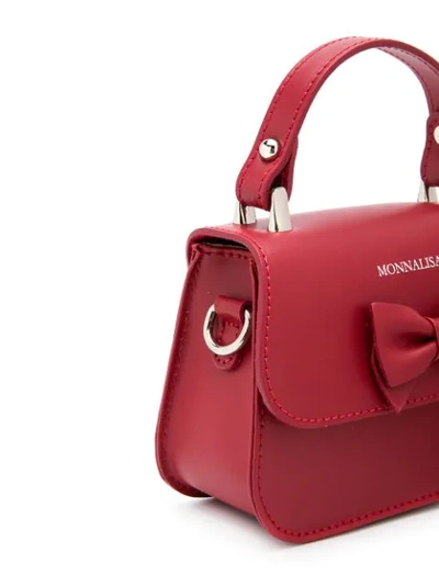 Shop Monnalisa Bow Detail Shoulder Bag In Red