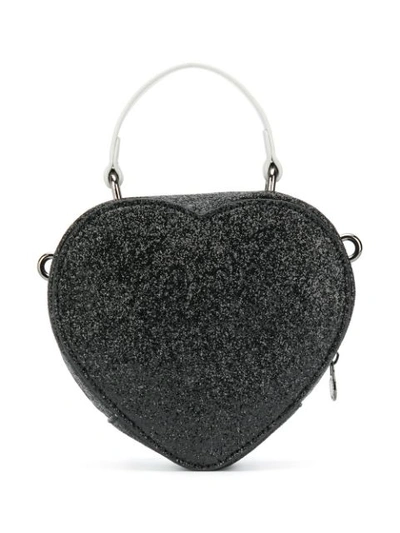 Shop Alberta Ferretti Slogan Shoulder Bag In Black