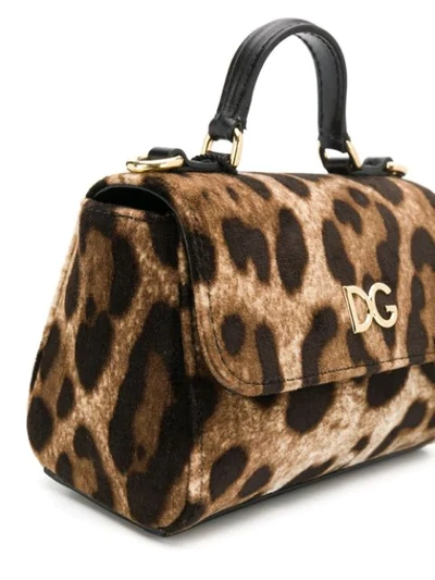 Shop Dolce & Gabbana Leopard Print Bag In Brown