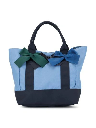 Shop Familiar Bow Handle Tote In Blue