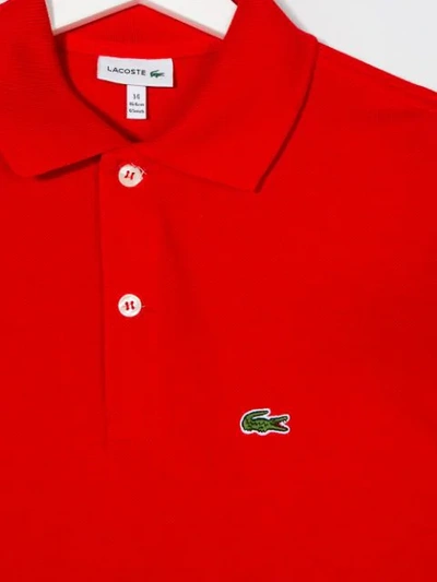 Shop Lacoste Logo Embroidery Polo Shirt In Red