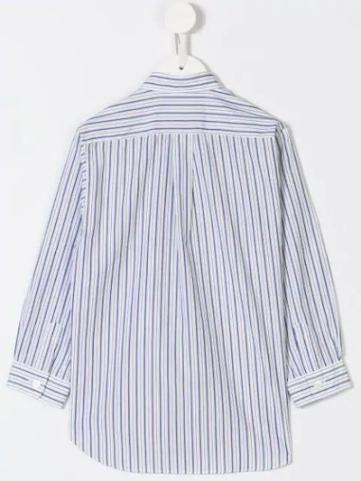 Comme Des Garçons Heart Pinstripe Shirt In White