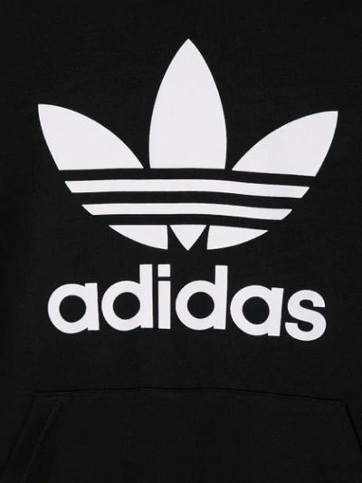 Shop Adidas Originals Teen Logo Hoodie In Black