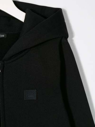 Shop Acne Studios Mini Ferris Zip Face Hoodie In Black