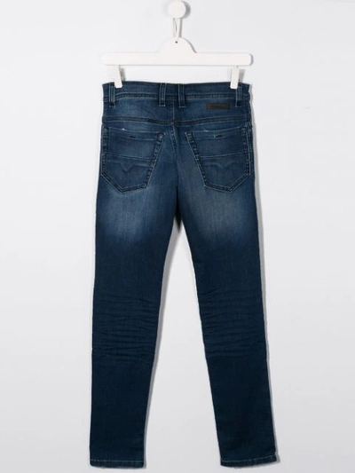 Shop Diesel Teen Faded Wash Jeans In Blue