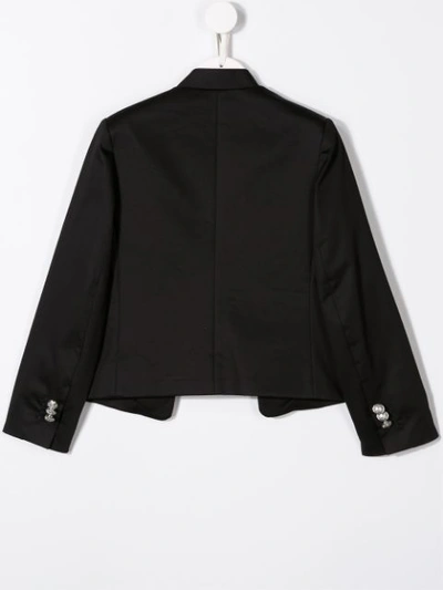 Shop Balmain Studded Button-embellished Jacket In Black