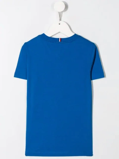 Shop Tommy Hilfiger Junior Embroidered Logo T-shirt In Blue