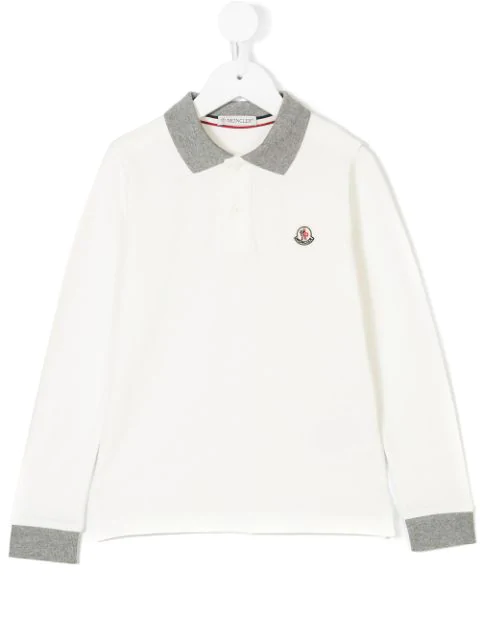 moncler white long sleeve polo