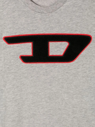 Shop Diesel Logo Patch T-shirt In Grey
