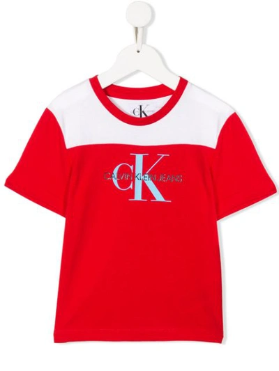 Shop Calvin Klein Logo T-shirt In Red