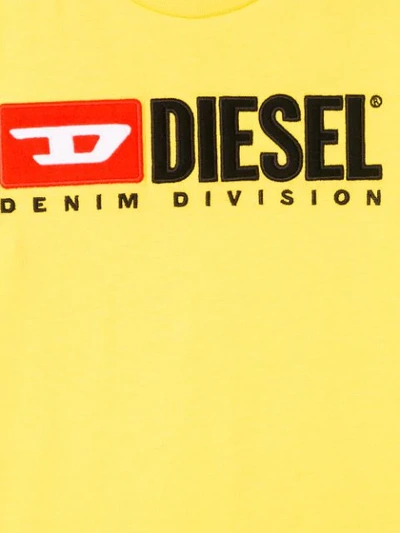 Shop Diesel Embroidered Logo T-shirt In Yellow