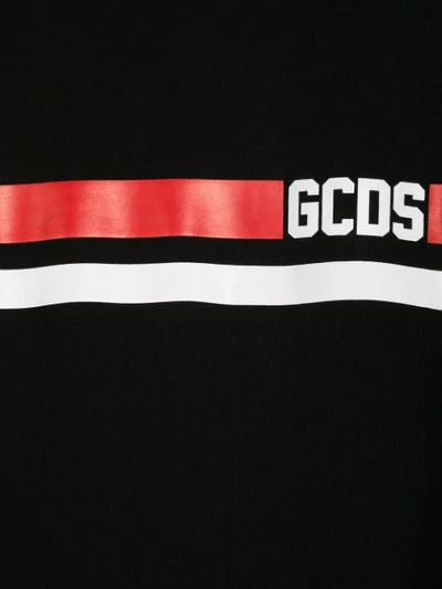 Shop Gcds Logo Stripe T-shirt In Black