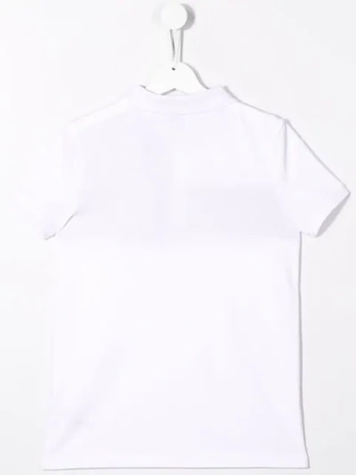 Shop Burberry Jeff Panelled Polo Shirt In White