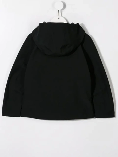 Shop K-way Zipped Hooded Jacket In Black