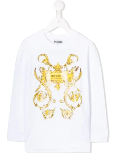 Shop Moschino Baroque Print Sweatshirt In White