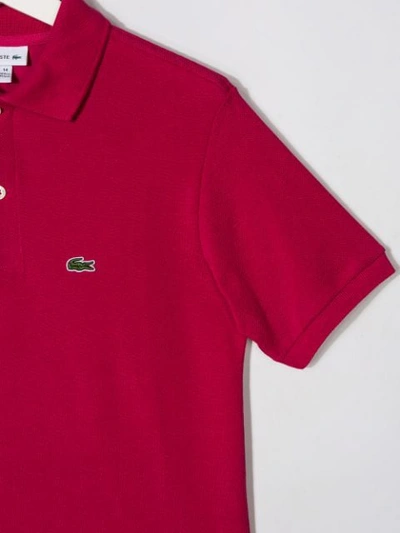 Shop Lacoste Teen Embroidered Logo Polo Shirt In Pink
