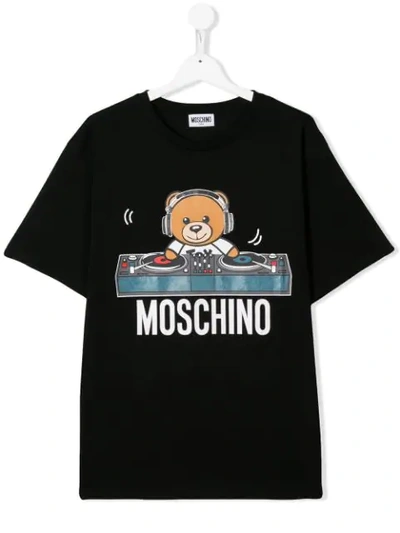 Moschino Teen Dj Teddy Bear T-shirt In Nero | ModeSens