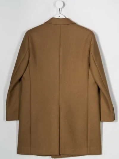 Shop Fendi Teen Double-breasted Coat In Neutrals